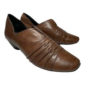 Josef Seibel Womens Leather Pump Shootie Slip on Brown Bootie Shoes 38 7.5